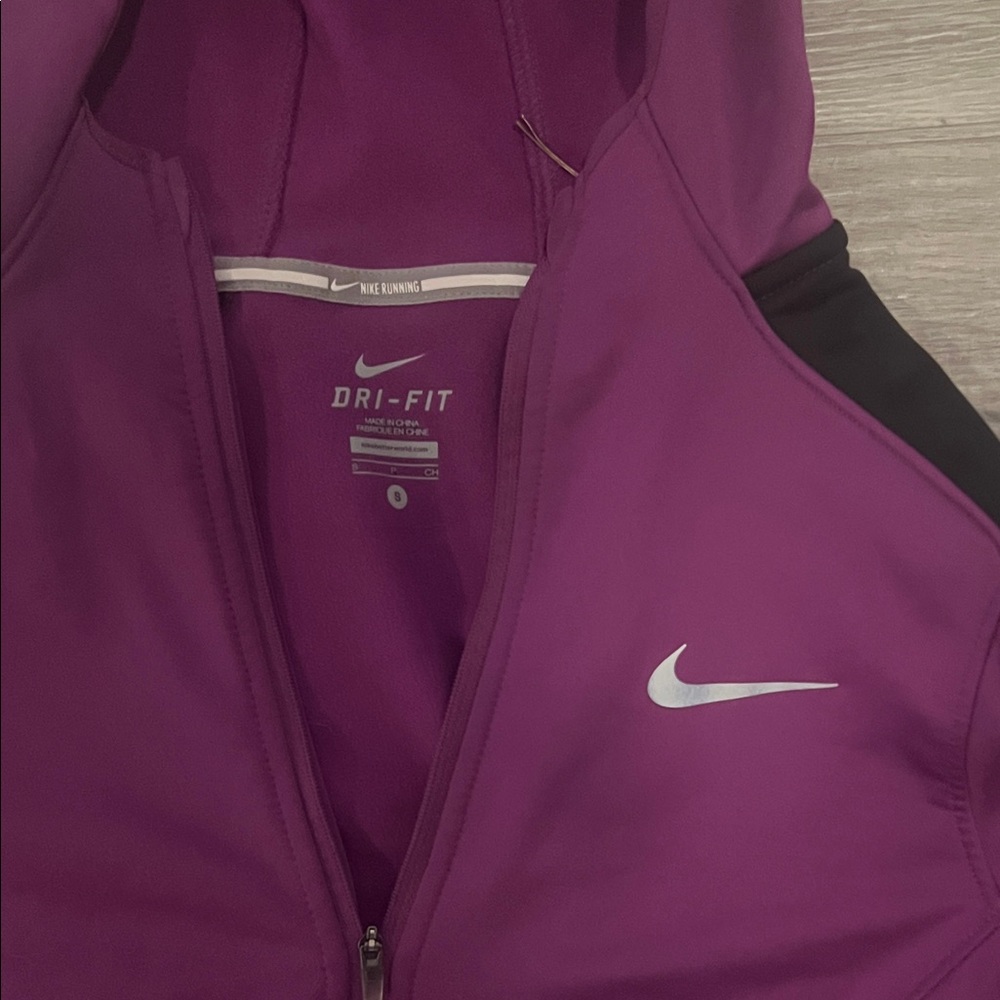 Nike Women's Purple and Black Zip-Up Hoodie - Picture 2 of 3